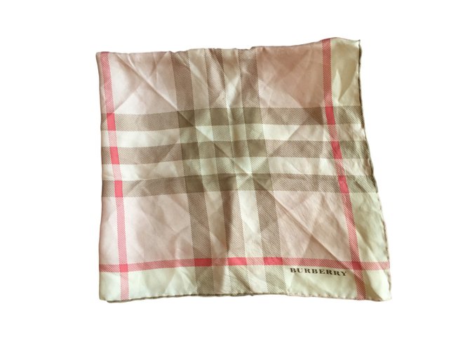 Burberry Silk scarF Pink  ref.38857