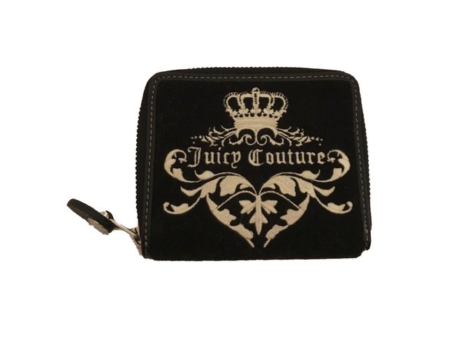 Juicy Couture Portefeuille Velours Noir  ref.38979