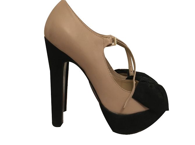 Buffalo London Absatzschuhe Schwarz Weiß Leder