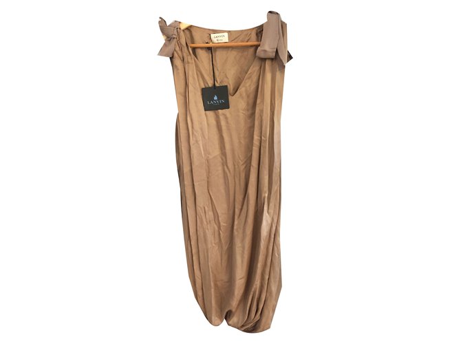 Lanvin Dress Beige Silk  ref.38990