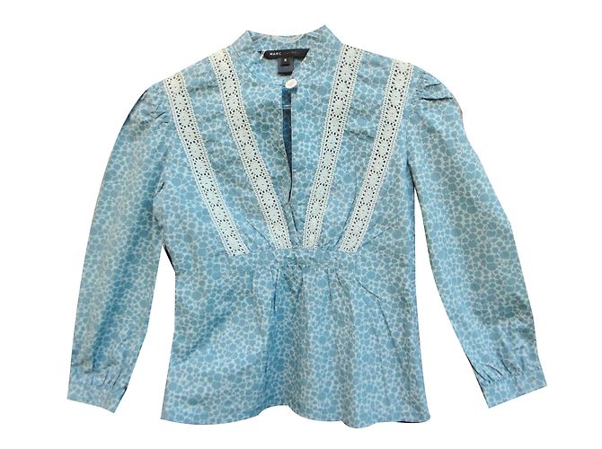 Camicetta Marc Jacobs in cotone blu ricamato