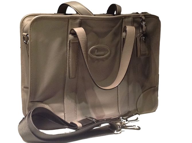 Lancel Porte-documents en cuir gris
