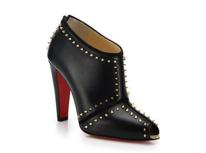 Christian Louboutin Ankle Boots Black Leather  ref.39053
