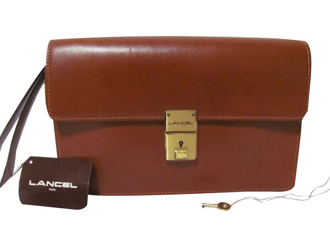 Lancel Bags Briefcases Caramel Leather  ref.39099