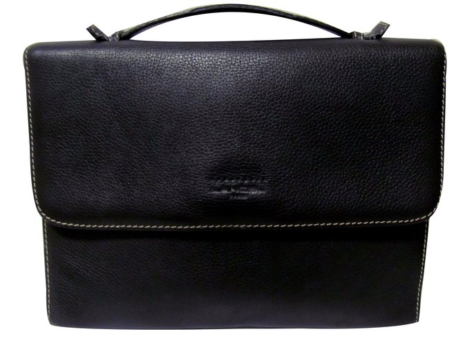 Lancel Bags Briefcases Navy blue Leather  ref.39103