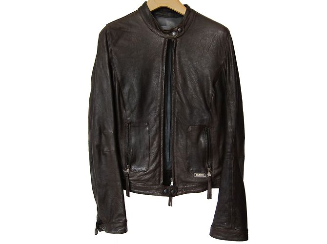 Autre Marque Martinaesse Leather Jacket Chocolate Brown