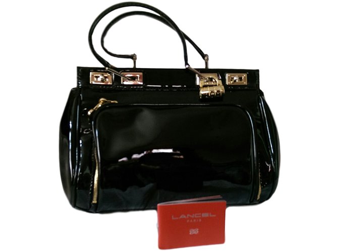 Lancel Handbag Black Patent leather  ref.39167