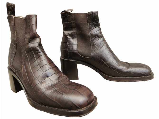 Free Lance Ankle Boots Brown Leather  ref.39269