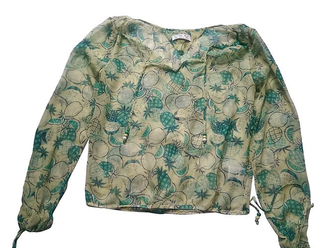 Túnica Tommy Hilfiger de seda verde estampada Multicolor