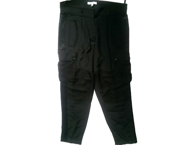 Givenchy Pantalon Soie Noir  ref.39314