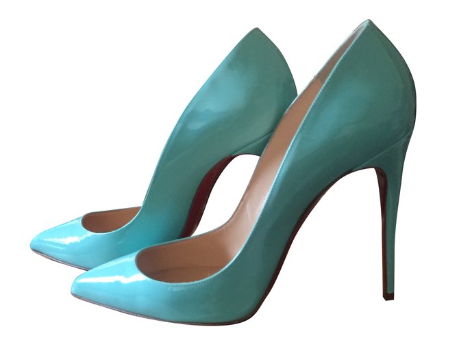 Christian Louboutin Heels Blue Patent leather  ref.39329