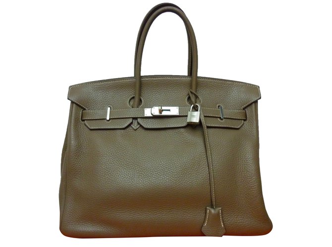 Birkin Hermès Handbag Grey Leather  ref.39342