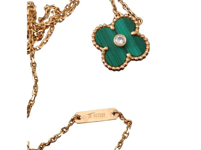van cleef green alhambra necklace