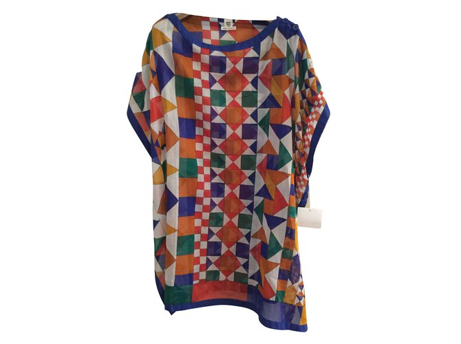 Hermès Túnica de playa Multicolor Algodón