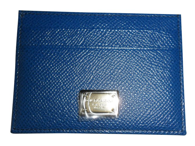 Dolce & Gabbana porte cartes Cuir Bleu  ref.39486