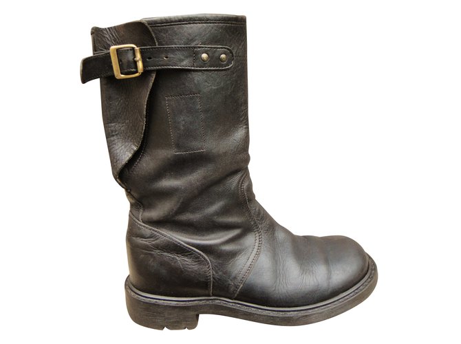 Ash Boots Black Leather  ref.39514