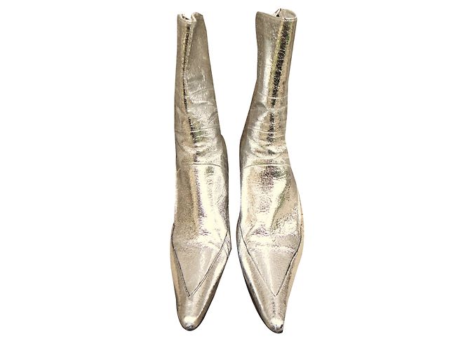 Botines Free Lance de piel plateada 37 Plata