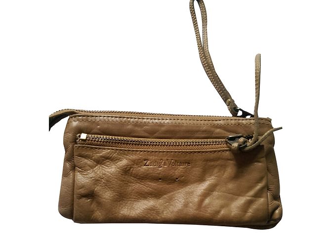 Zadig & Voltaire Leather Pouch Beige