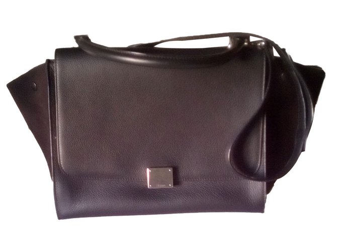Céline Handbag Black Leather  ref.39640