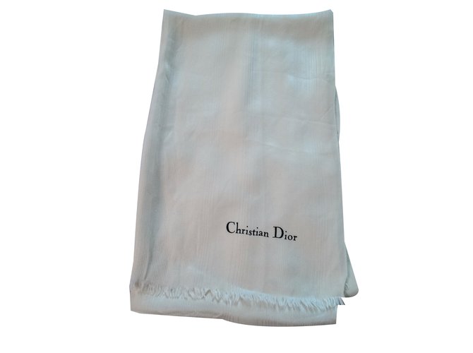 Christian Dior Sciarpa Bianco sporco Seta  ref.39660
