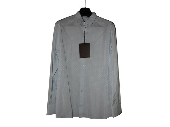 Louis Vuitton Camicia monogramm Blu Cotone