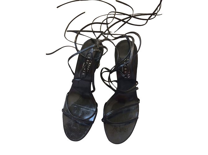 Sandali Christian Lacroix in pelle nera Nero