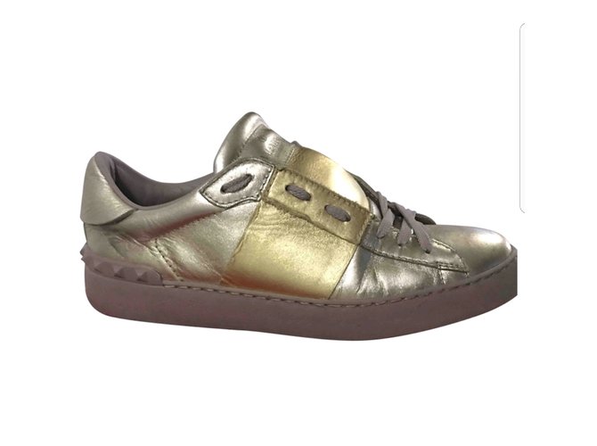 Valentino Sneakers Golden Leather  ref.39678