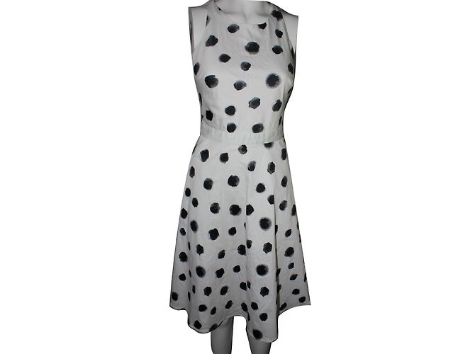 Autre Marque Vestido Mint & Berry Blanco de Algodón con Lunares