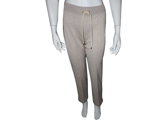 Legging Louis Vuitton de seda e cashmere bege XS