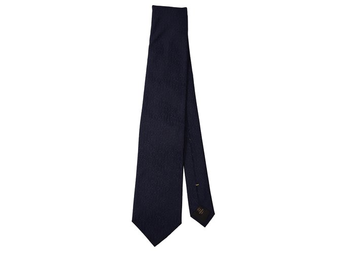 Louis Vuitton cravatta Blu Seta  ref.39725