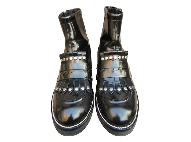 Robert Clergerie Ash Ankle Boots Black Patent Leather 37