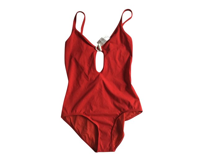 Hermès Glorieuses costume da bagno rosso Poliammide  ref.39826