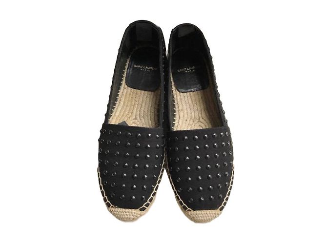 Espadrillas Saint Laurent in cotone nere taglia 38 Nero