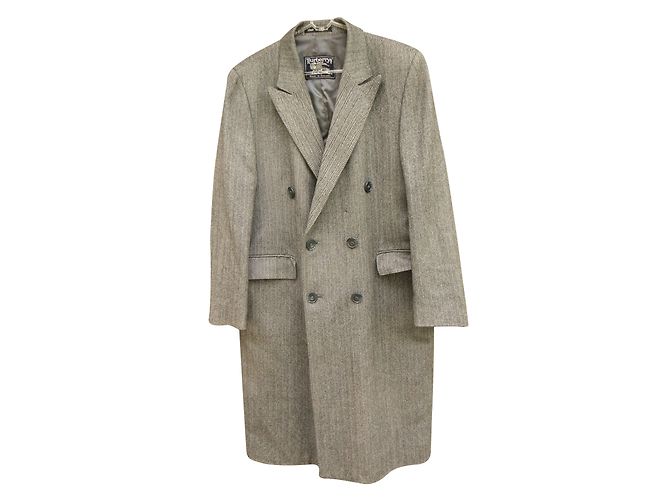 Burberry Grey Wool Coat Men M