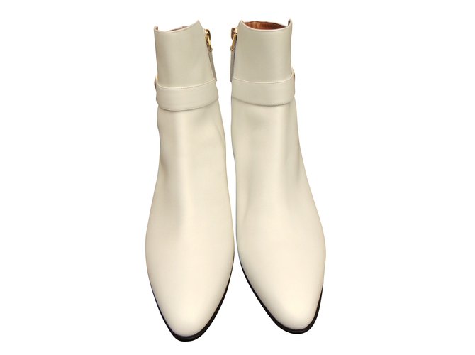 Bally Ankle Boots White Leather  ref.39954