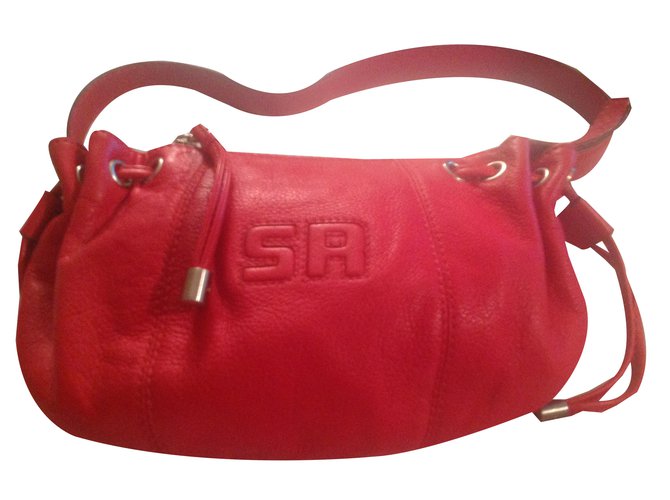 Sonia Rykiel Handbag Red Leather  ref.39985