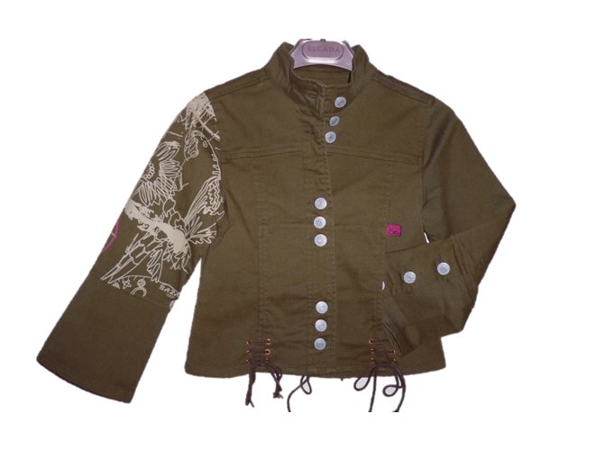Christian Lacroix Girl Coat Khaki Cotton  ref.40083