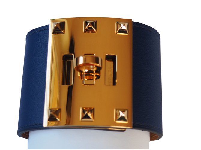 Hermès Armband Blau Leder  ref.40120