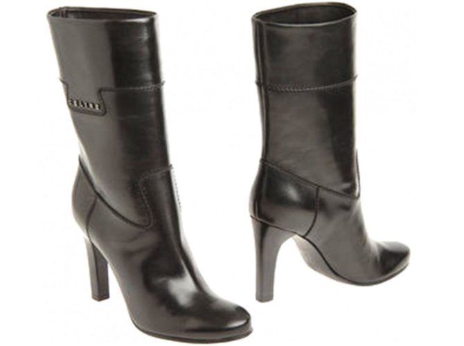 Céline Ankle Boots Black Leather  ref.40121