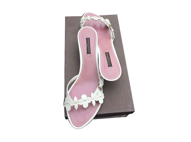 Mules Louis Vuitton en cuir blanches