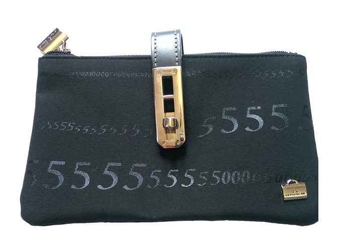 La Bagagerie Purse, wallet, case Black Leather Cloth  ref.40150