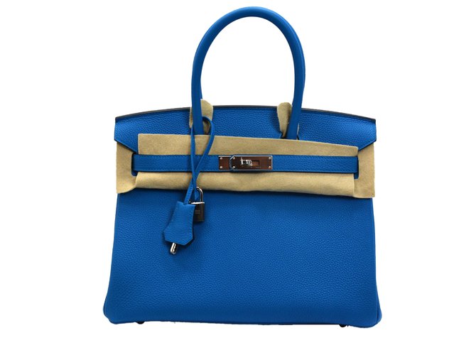 Hermès Birkin 30 Blue Leather  ref.40214