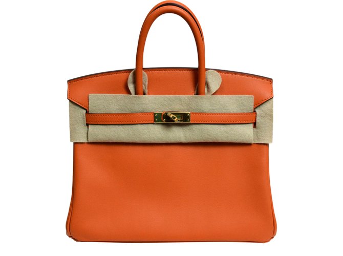 Hermès Birkin 25 Arancione Pelle  ref.40216