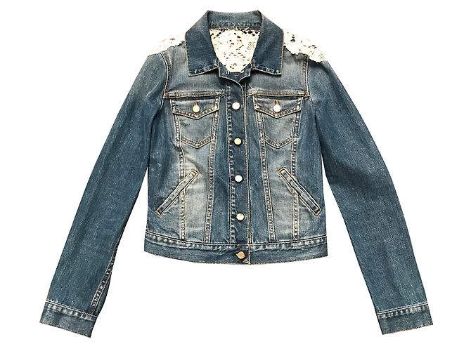 Giacca in denim Pinko blu in cotone slim fit