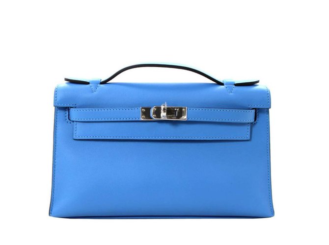Hermès Kelly Mini Blau Leder  ref.40303