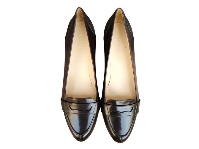 Gucci Flats Brown Leather  ref.40312