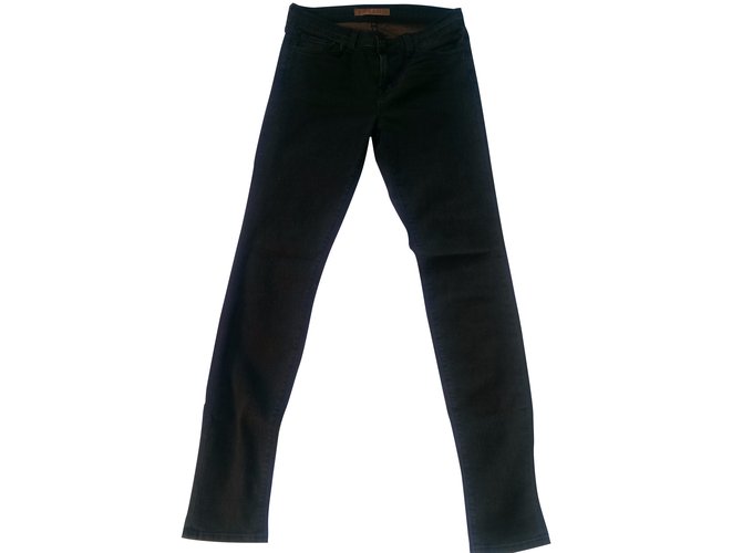 J Brand Jeans Brown Black Cotton Polyester Elastane  ref.40355