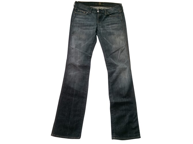 7 For All Mankind Jeans Coton Elasthane Bleu  ref.40356