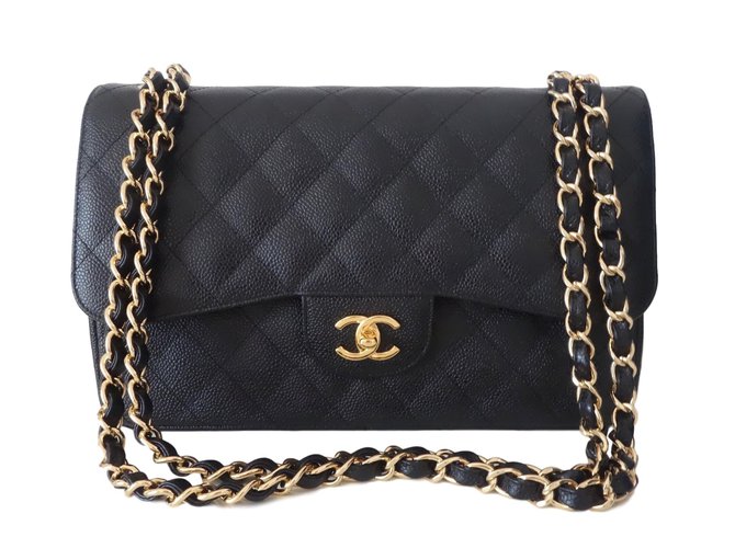 Timeless Chanel Classic GM Caviar leather Black  ref.40361
