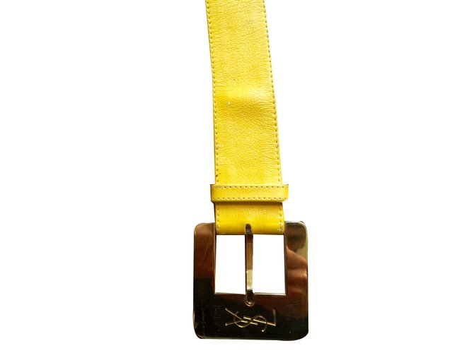 Yves Saint Laurent cinturón Amarillo Cuero  ref.40397